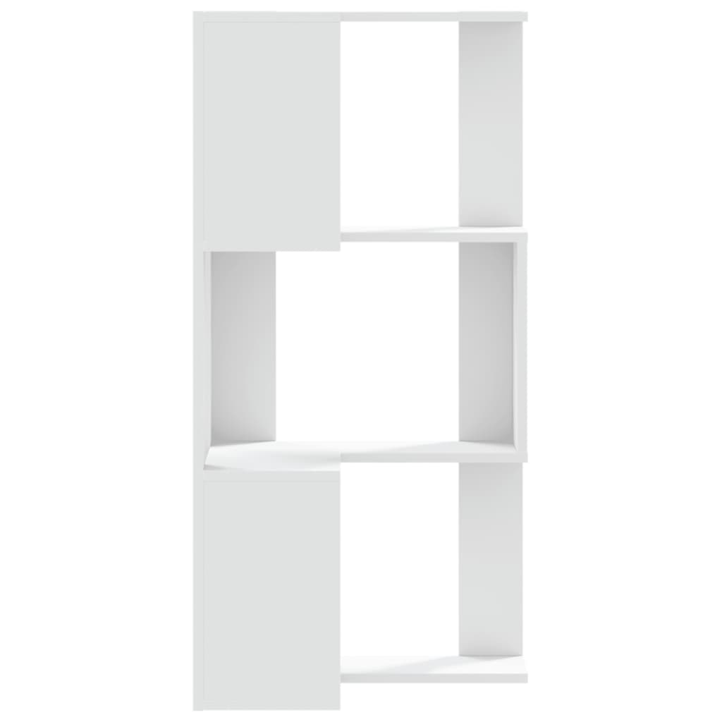 vidaXL Corner Bookcase 3-Tier White 50x50x102 cm Engineered Wood