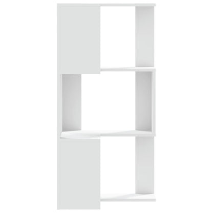 vidaXL Corner Bookcase 3-Tier White 50x50x102 cm Engineered Wood