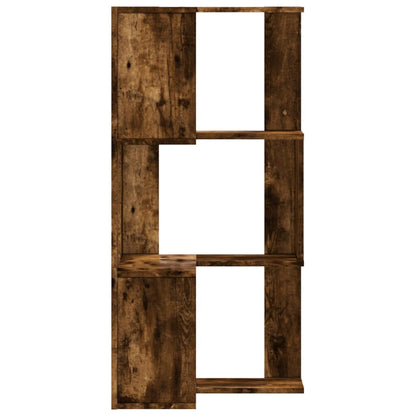 vidaXL Corner Bookcase 3-Tier Smoked Oak 50x50x102 cm Engineered Wood