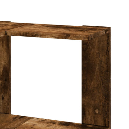 vidaXL Corner Bookcase 3-Tier Smoked Oak 50x50x102 cm Engineered Wood