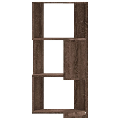 vidaXL Corner Bookcase 3-Tier Brown Oak 50x50x102 cm Engineered Wood