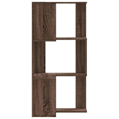 vidaXL Corner Bookcase 3-Tier Brown Oak 50x50x102 cm Engineered Wood
