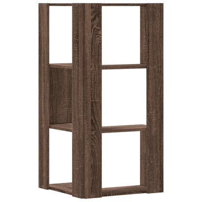 vidaXL Corner Bookcase 3-Tier Brown Oak 50x50x102 cm Engineered Wood