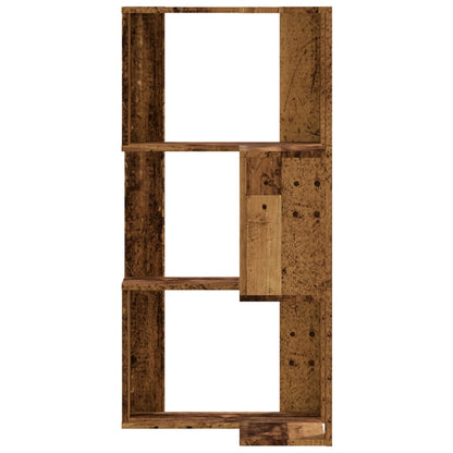 vidaXL Corner Bookcase 3-Tier Old Wood 50x50x102 cm Engineered Wood