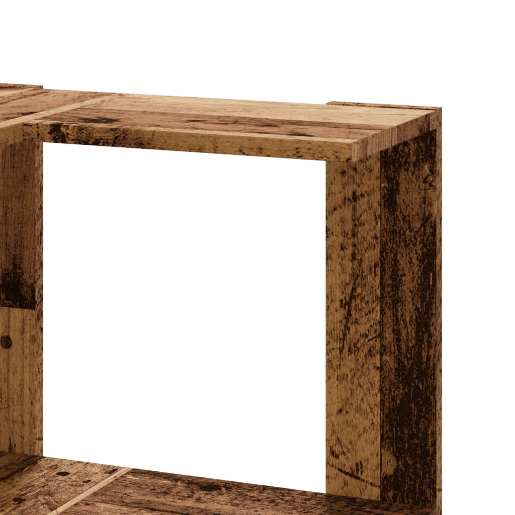 vidaXL Corner Bookcase 3-Tier Old Wood 50x50x102 cm Engineered Wood