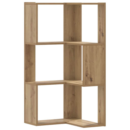 vidaXL Corner Bookcase 3-Tier Artisian Oak 50x50x102cm Engineered Wood