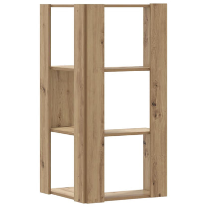 vidaXL Corner Bookcase 3-Tier Artisian Oak 50x50x102 cm Engineered Wood