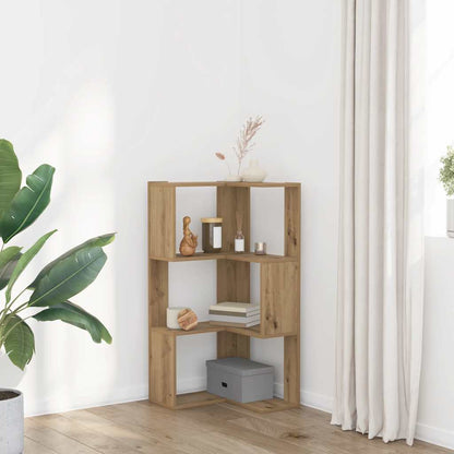 vidaXL Corner Bookcase 3-Tier Artisian Oak 50x50x102cm Engineered Wood