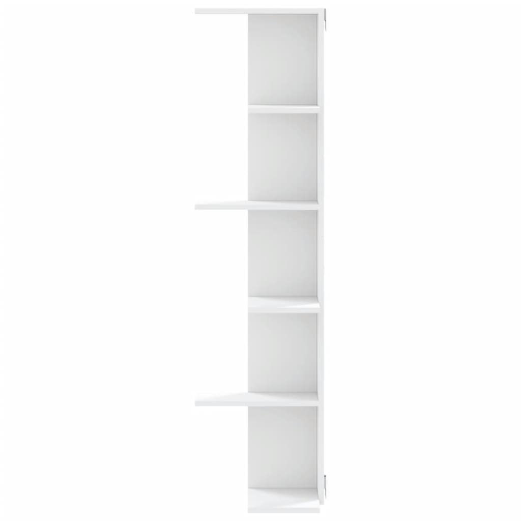 vidaXL Wall Corner Shelf White 36.5x36.5x140 cm Engineered Wood