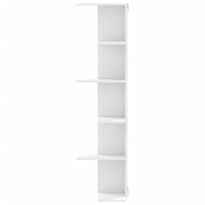 vidaXL Wall Corner Shelf White 36.5x36.5x140 cm Engineered Wood