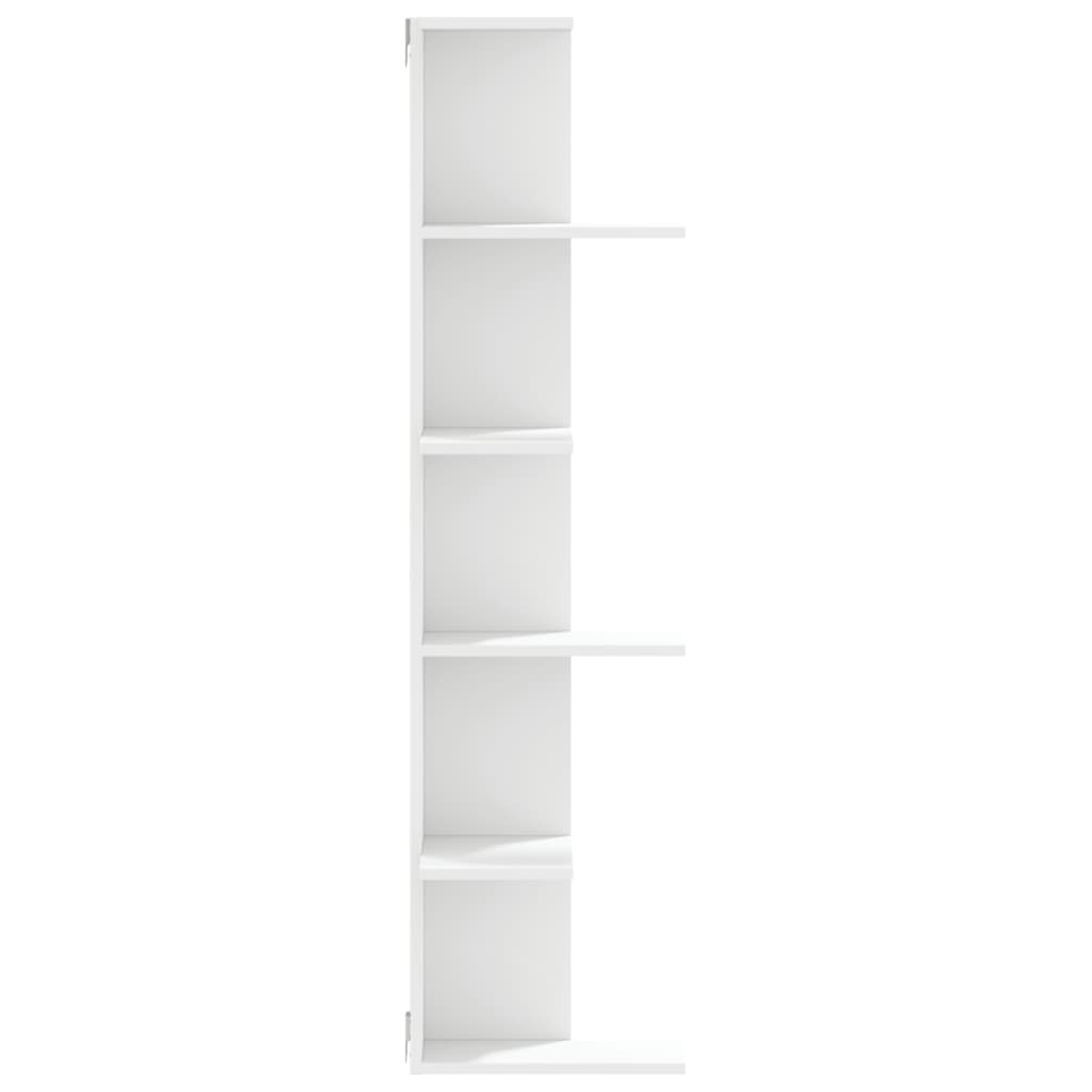 vidaXL Wall Corner Shelf White 36.5x36.5x140 cm Engineered Wood