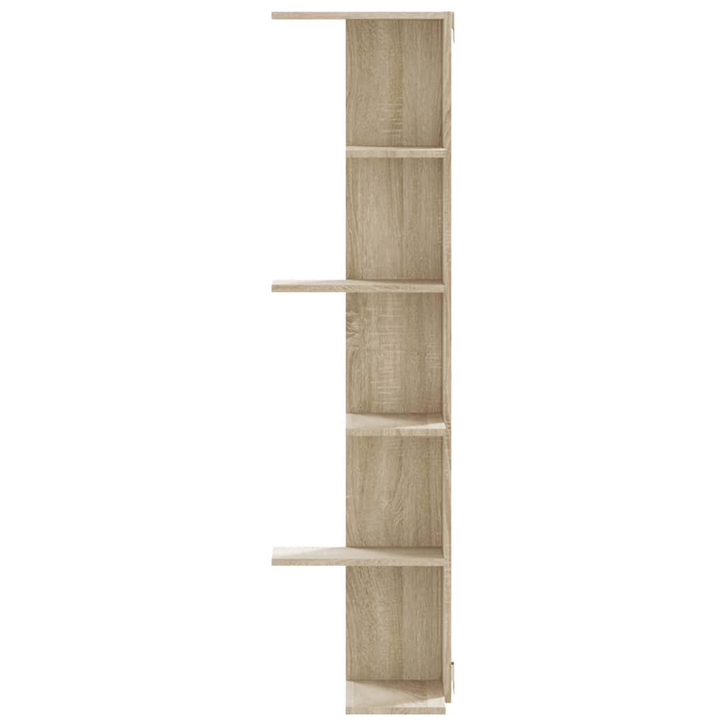 vidaXL Wall Corner Shelf Sonoma Oak 36.5x36.5x140 cm Engineered Wood