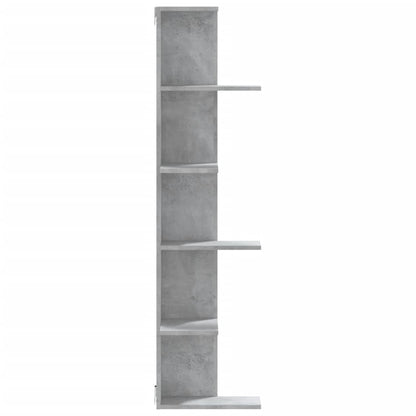 vidaXL Wall Corner Shelf Concrete Grey 36.5x36.5x140 cm Engineered Wood