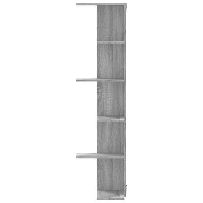 vidaXL Wall Corner Shelf Grey Sonoma 36.5x36.5x140 cm Engineered Wood