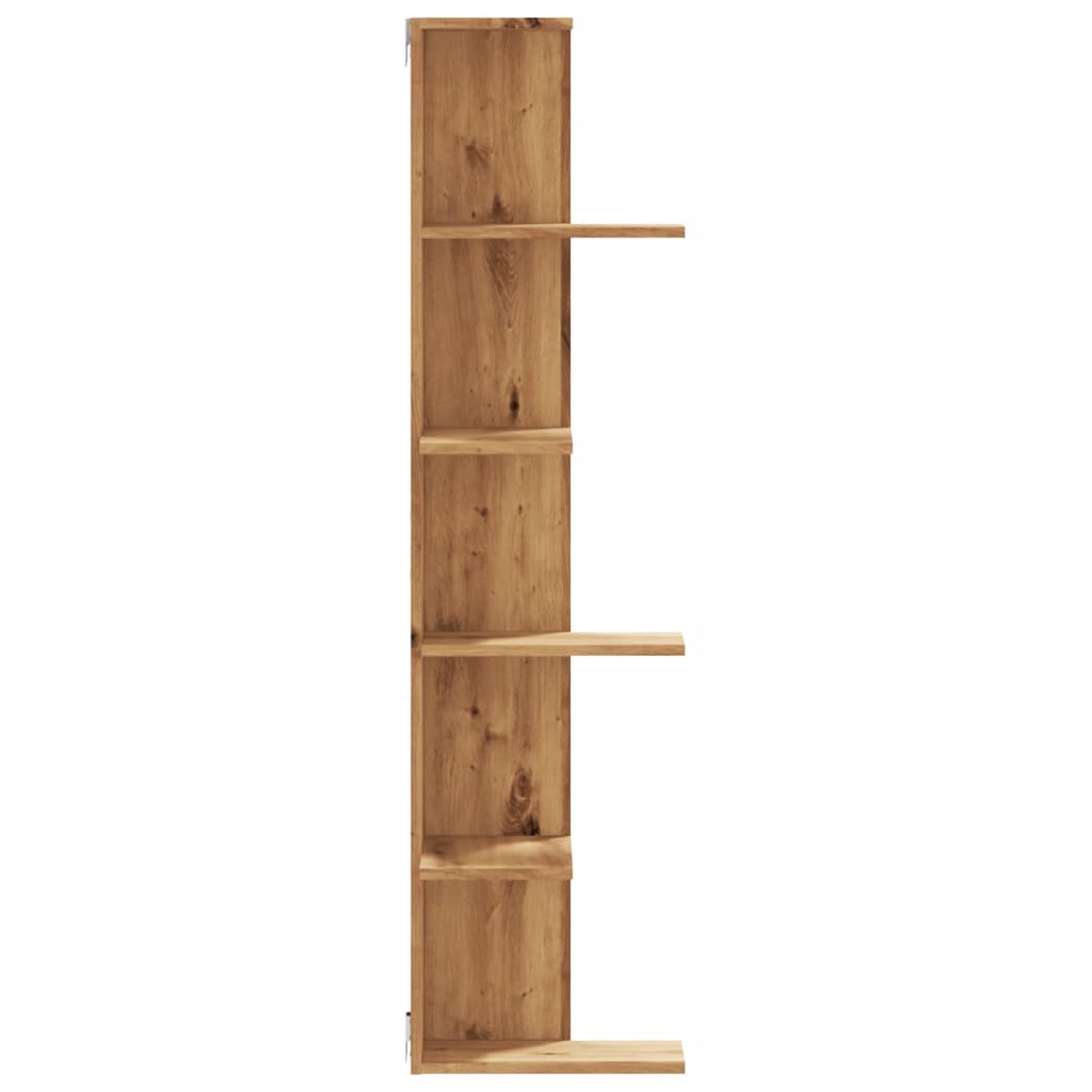 vidaXL Wall Corner Shelf Artisian Oak 36.5x36.5x140 cm Engineered Wood