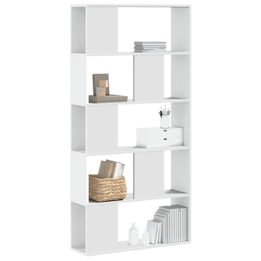 vidaXL Bookcase 5-Tier White 80,5x23,5x162,5 cm Engineered Wood