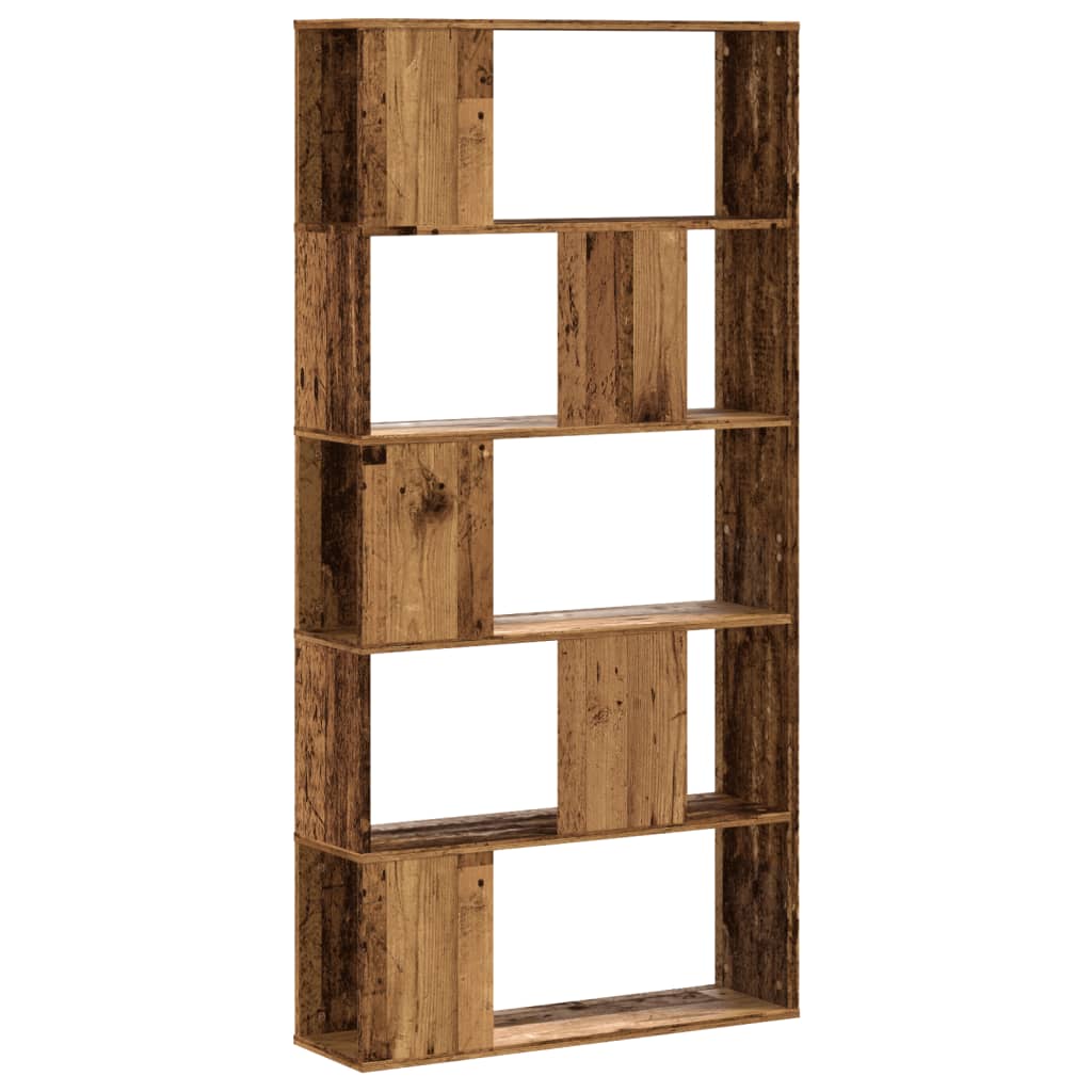 vidaXL Bookcase 5-Tier Old Wood 80,5x23,5x162,5 cm Engineered Wood
