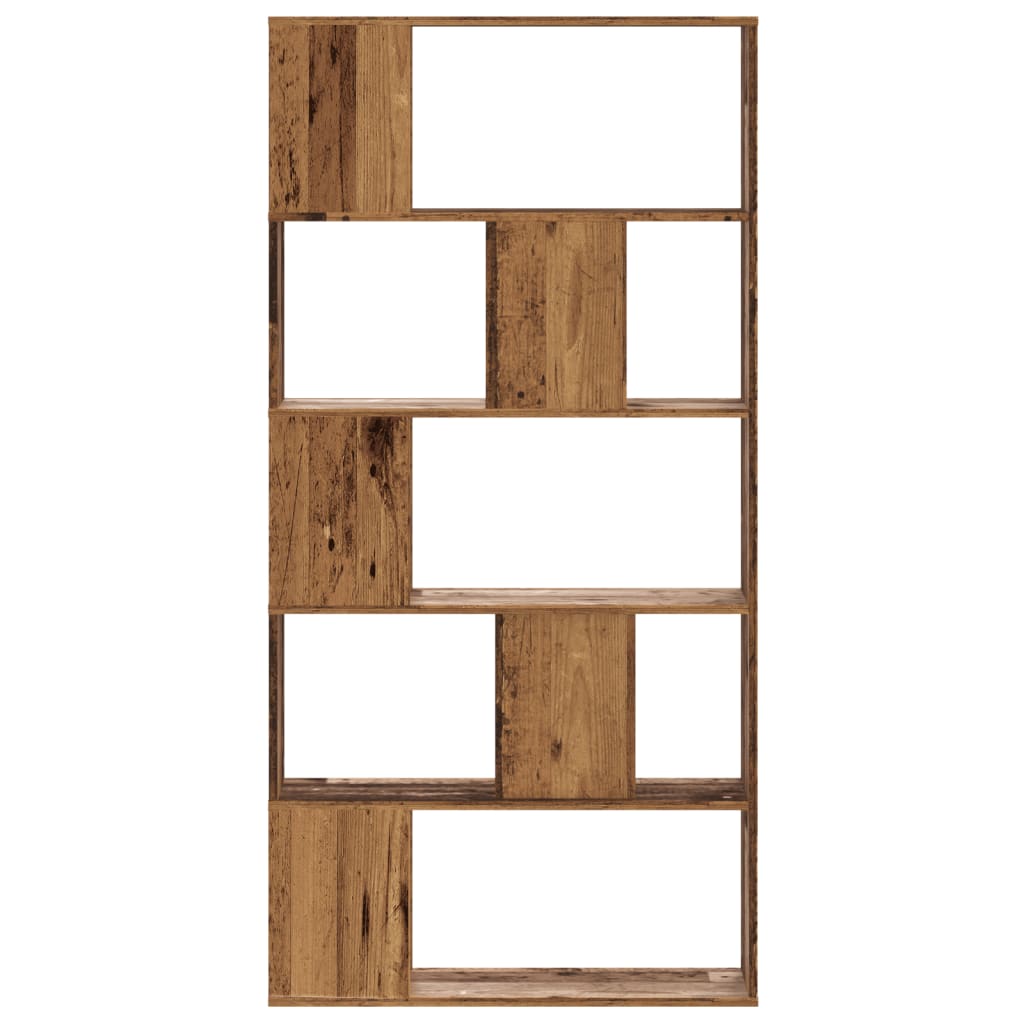 vidaXL Bookcase 5-Tier Old Wood 80,5x23,5x162,5 cm Engineered Wood