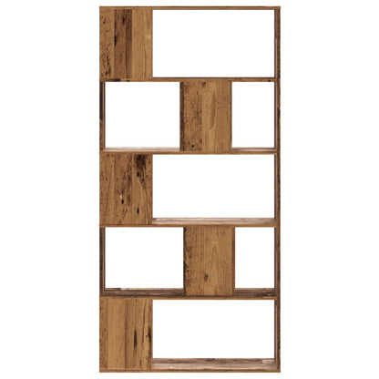 vidaXL Bookcase 5-Tier Old Wood 80,5x23,5x162,5 cm Engineered Wood