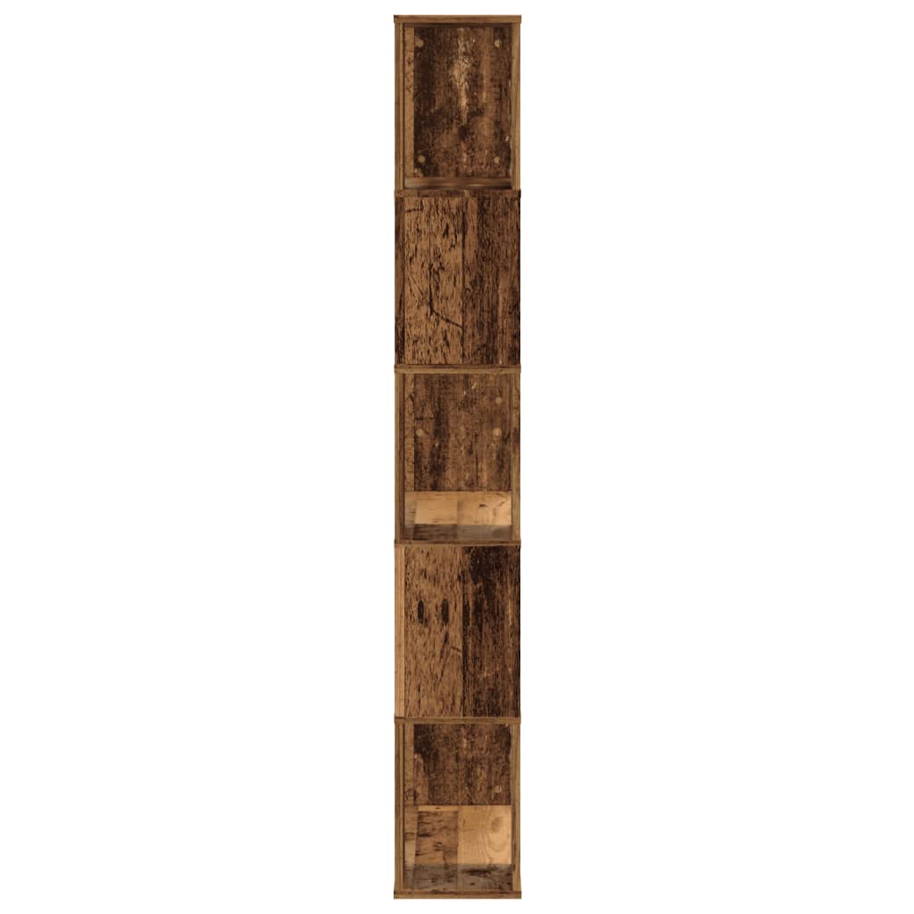vidaXL Bookcase 5-Tier Old Wood 80,5x23,5x162,5 cm Engineered Wood