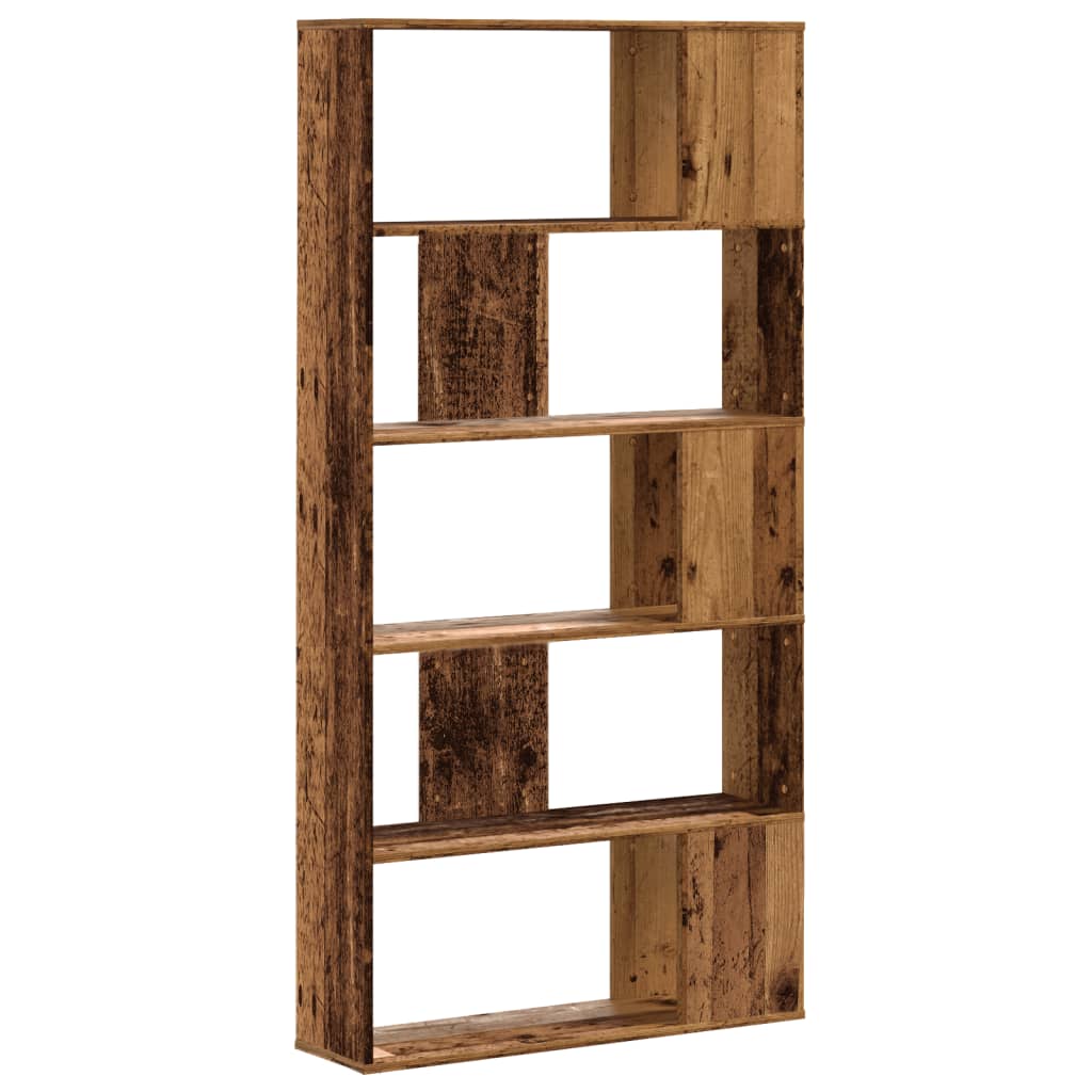 vidaXL Bookcase 5-Tier Old Wood 80,5x23,5x162,5 cm Engineered Wood