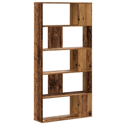 vidaXL Bookcase 5-Tier Old Wood 80,5x23,5x162,5 cm Engineered Wood