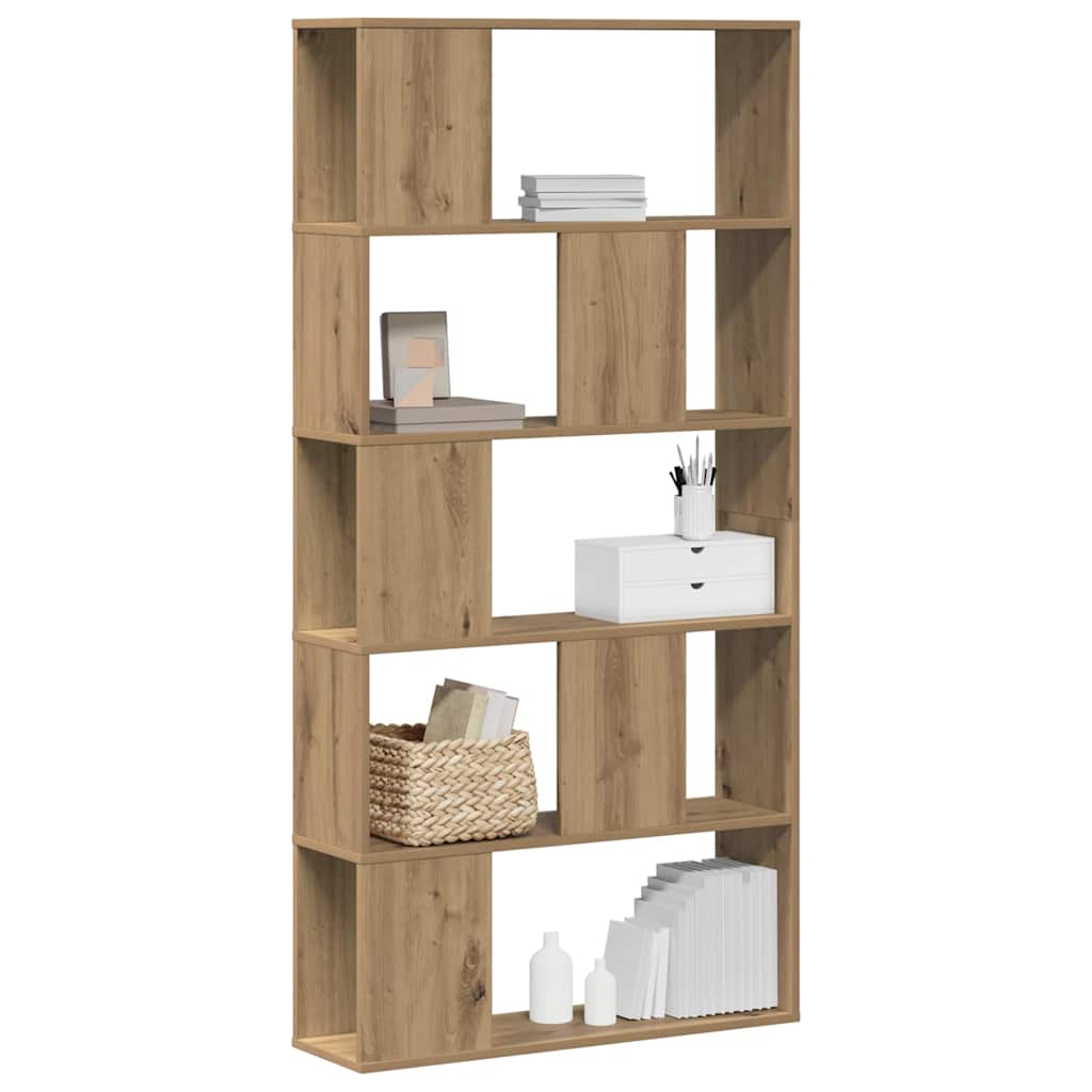 vidaXL Bookcase 5-Tier Artisian Oak 80,5x23,5x162,5 cm Engineered Wood