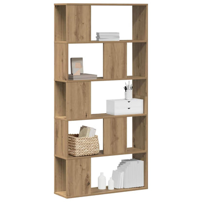 vidaXL Bookcase 5-Tier Artisian Oak 80,5x23,5x162,5 cm Engineered Wood