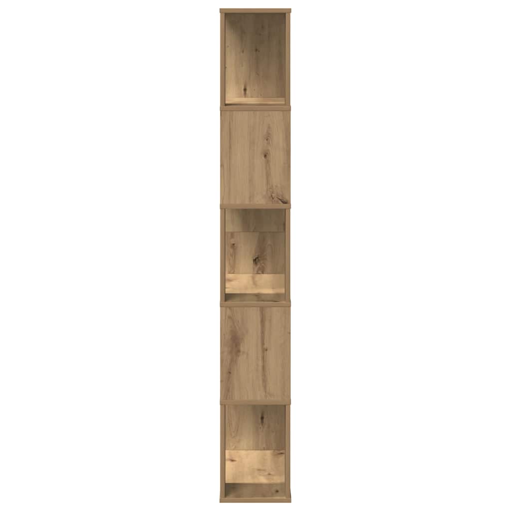 vidaXL Bookcase 5-Tier Artisian Oak 80,5x23,5x162,5 cm Engineered Wood