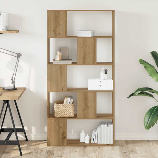 vidaXL Bookcase 5-Tier Artisian Oak 80,5x23,5x162,5 cm Engineered Wood