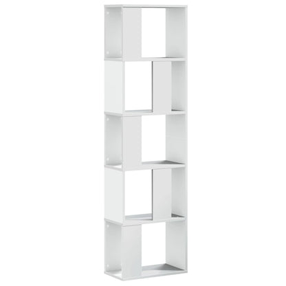 vidaXL Bookcase 5-Tier White 45x23,5x162,5 cm Engineered Wood