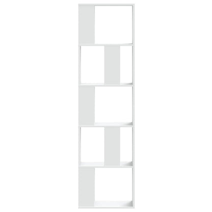 vidaXL Bookcase 5-Tier White 45x23,5x162,5 cm Engineered Wood