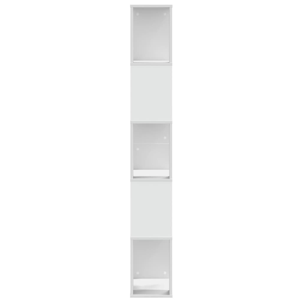 vidaXL Bookcase 5-Tier White 45x23,5x162,5 cm Engineered Wood