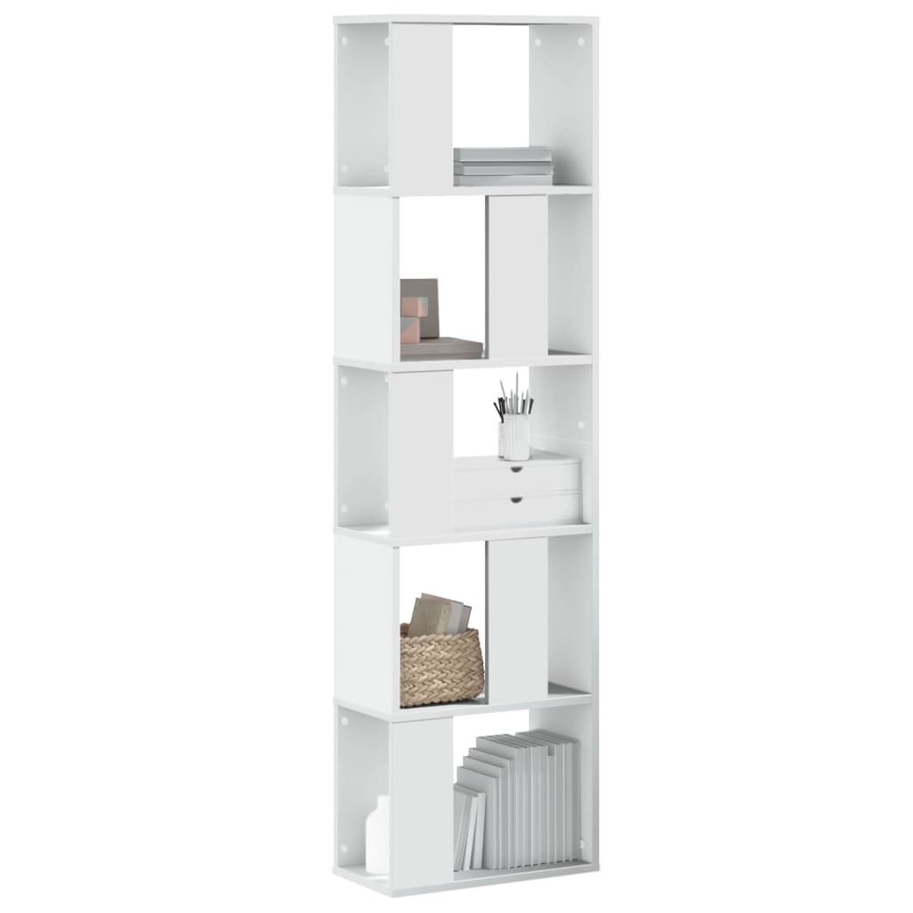 vidaXL Bookcase 5-Tier White 45x23,5x162,5 cm Engineered Wood