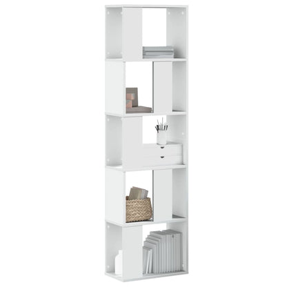 vidaXL Bookcase 5-Tier White 45x23,5x162,5 cm Engineered Wood