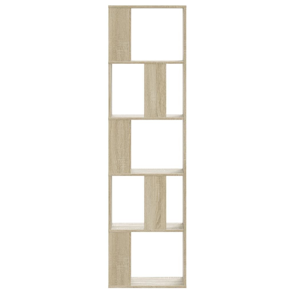 vidaXL Bookcase 5-Tier Sonoma Oak 45x23,5x162,5 cm Engineered Wood