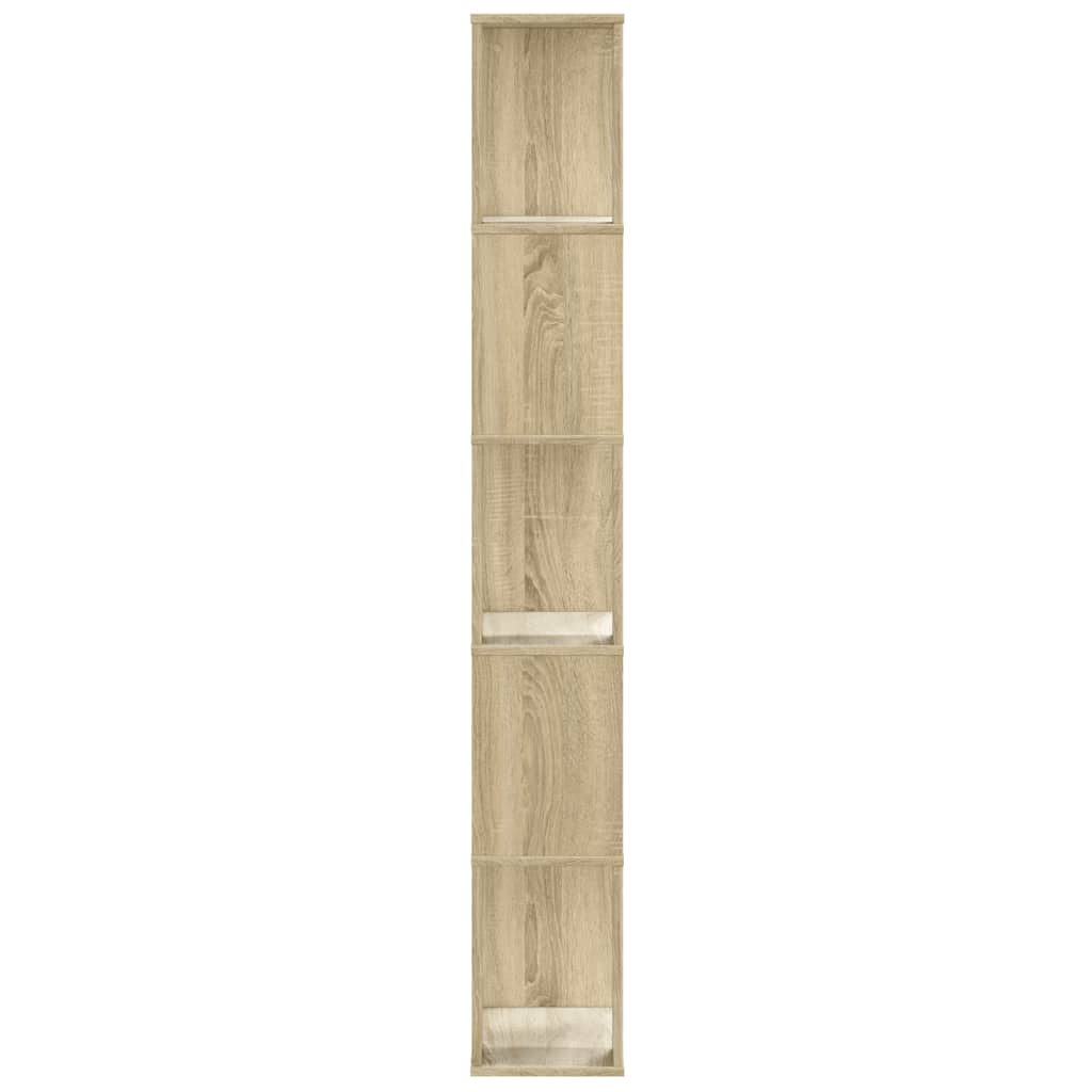 vidaXL Bookcase 5-Tier Sonoma Oak 45x23,5x162,5 cm Engineered Wood