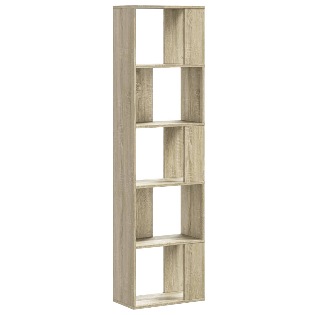 vidaXL Bookcase 5-Tier Sonoma Oak 45x23,5x162,5 cm Engineered Wood