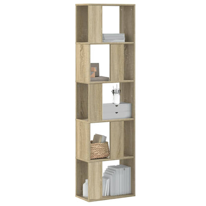 vidaXL Bookcase 5-Tier Sonoma Oak 45x23,5x162,5 cm Engineered Wood