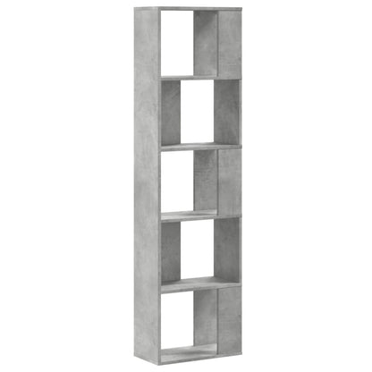 vidaXL Bookcase 5-Tier Concrete Grey 45x23,5x162,5 cm Engineered Wood