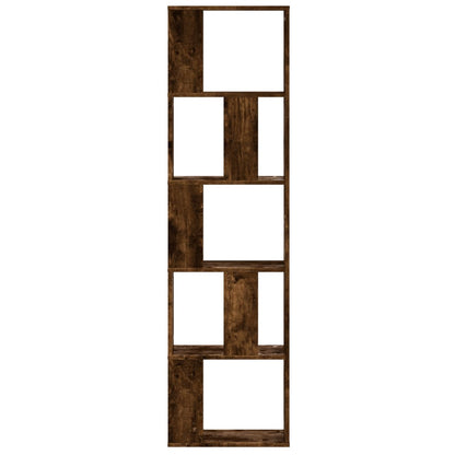 vidaXL Bookcase 5-Tier Smoked Oak 45x23,5x162,5 cm Engineered Wood