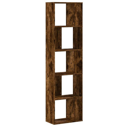 vidaXL Bookcase 5-Tier Smoked Oak 45x23,5x162,5 cm Engineered Wood