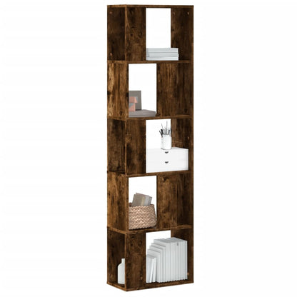 vidaXL Bookcase 5-Tier Smoked Oak 45x23,5x162,5 cm Engineered Wood