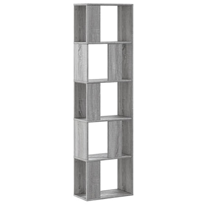 vidaXL Bookcase 5-Tier Grey Sonoma 45x23,5x162,5 cm Engineered Wood