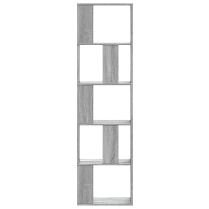 vidaXL Bookcase 5-Tier Grey Sonoma 45x23,5x162,5 cm Engineered Wood