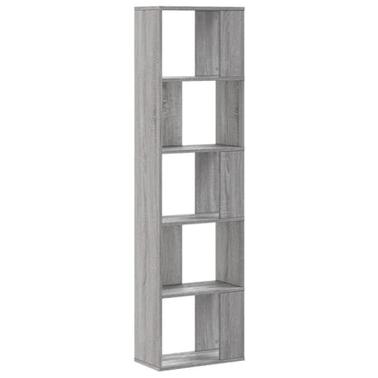 vidaXL Bookcase 5-Tier Grey Sonoma 45x23,5x162,5 cm Engineered Wood