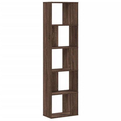 vidaXL Bookcase 5-Tier Brown Oak 45x23.5x162.5 cm Engineered Wood