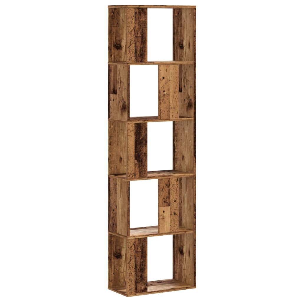 vidaXL Bookcase 5-Tier Old Wood 45x23,5x162,5 cm Engineered Wood