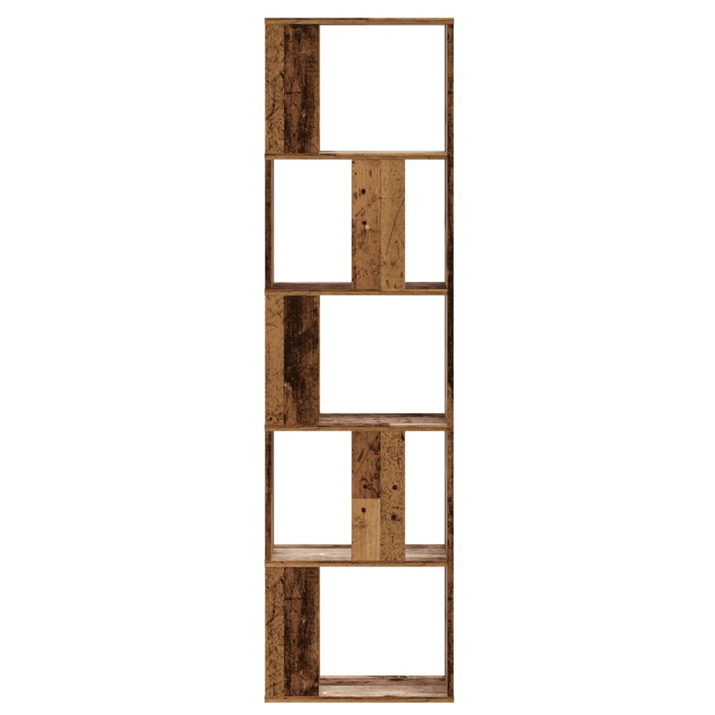 vidaXL Bookcase 5-Tier Old Wood 45x23,5x162,5 cm Engineered Wood