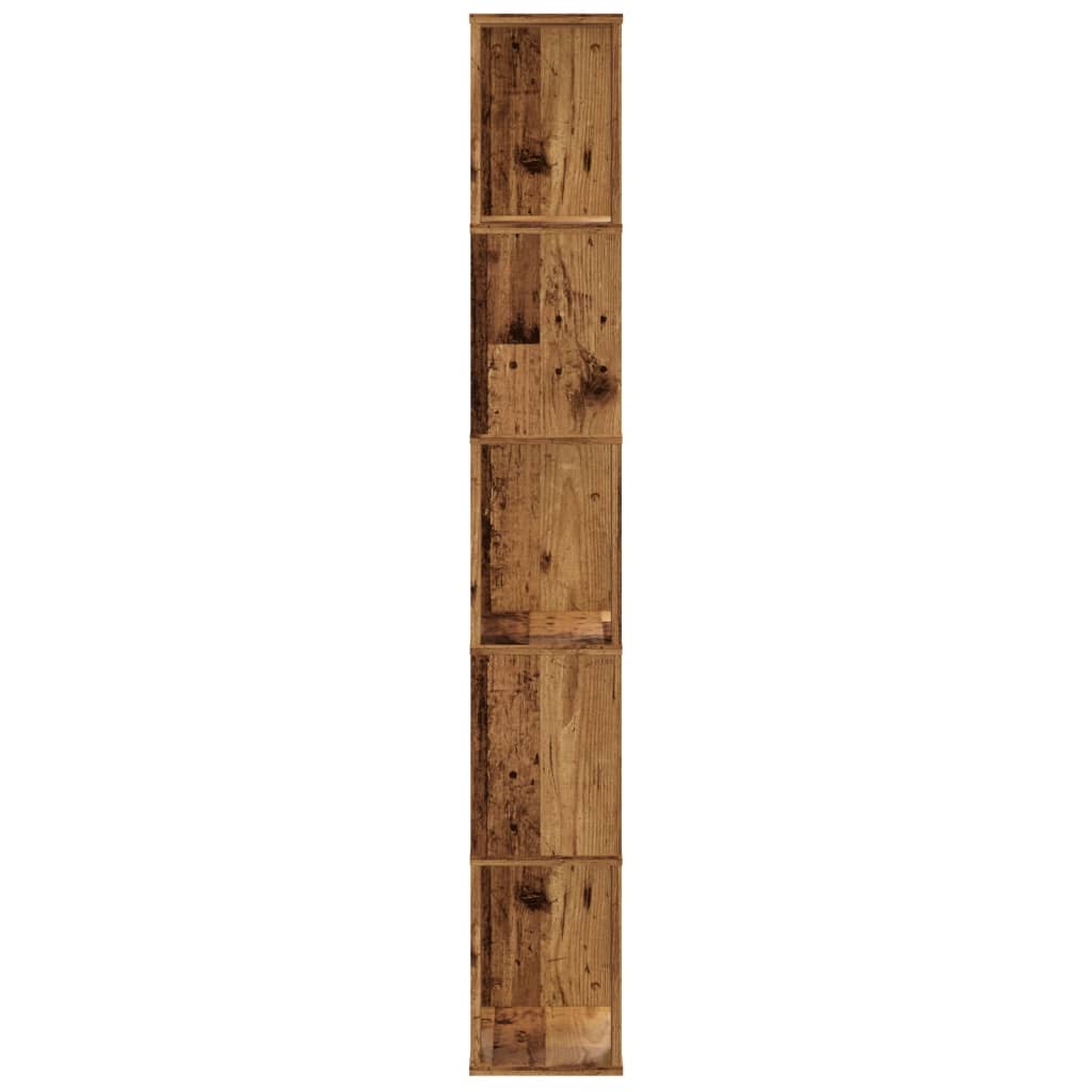 vidaXL Bookcase 5-Tier Old Wood 45x23,5x162,5 cm Engineered Wood